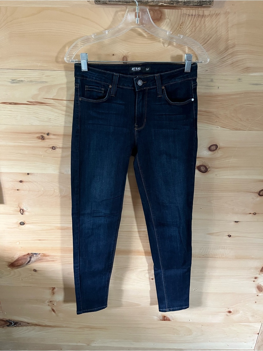 Just Black Dark Indigo Skinny Jeans Size 26P Women’s